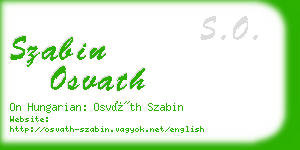 szabin osvath business card